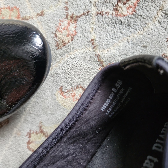 David Tate "Tamis" black snakeskin embossed bow accent flats - Picture 12 of 13